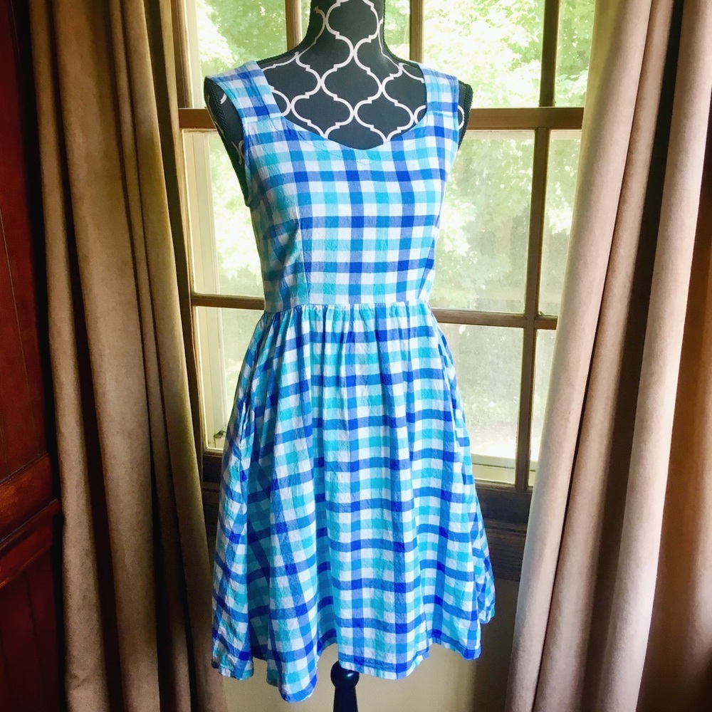 Mata Traders blue gingham dress